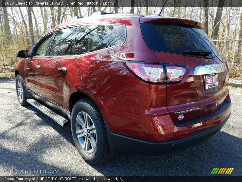 Siren Red Tintcoat / Ebony 2017 Chevrolet Traverse LT AWD