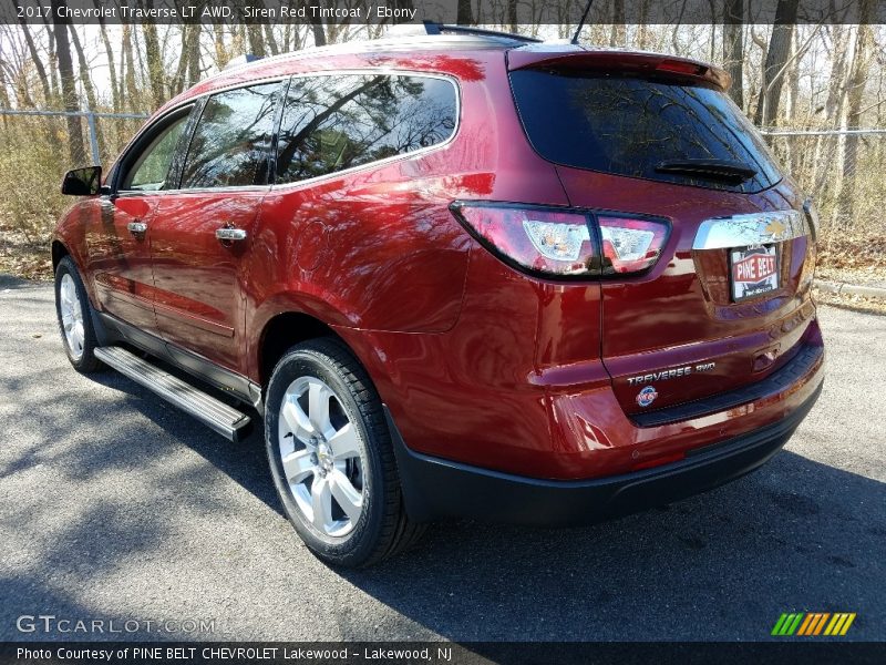 Siren Red Tintcoat / Ebony 2017 Chevrolet Traverse LT AWD