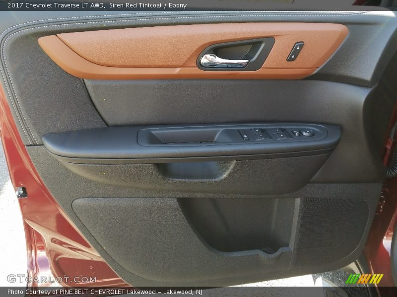 Siren Red Tintcoat / Ebony 2017 Chevrolet Traverse LT AWD
