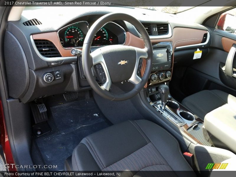 Siren Red Tintcoat / Ebony 2017 Chevrolet Traverse LT AWD