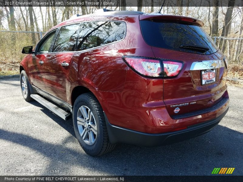 Siren Red Tintcoat / Ebony 2017 Chevrolet Traverse LT AWD