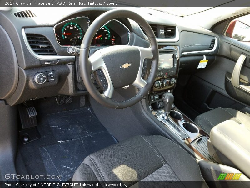 Siren Red Tintcoat / Ebony 2017 Chevrolet Traverse LT AWD