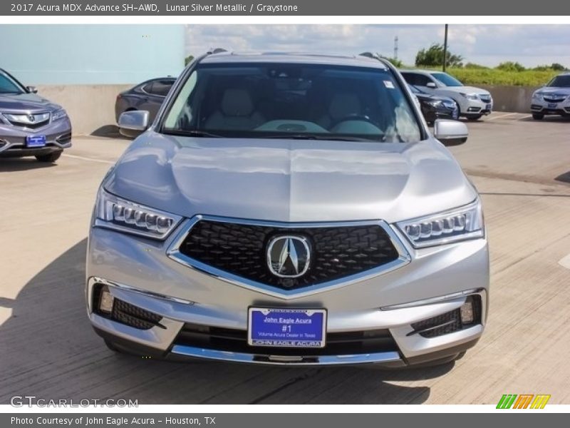 Lunar Silver Metallic / Graystone 2017 Acura MDX Advance SH-AWD