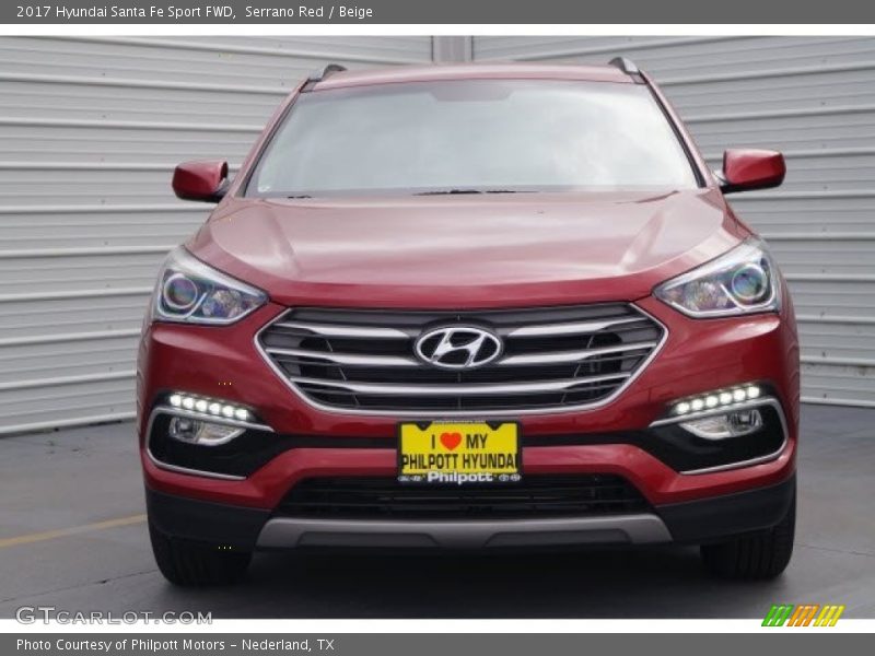 Serrano Red / Beige 2017 Hyundai Santa Fe Sport FWD