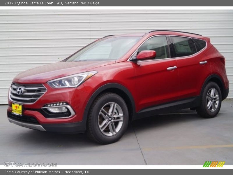 Serrano Red / Beige 2017 Hyundai Santa Fe Sport FWD
