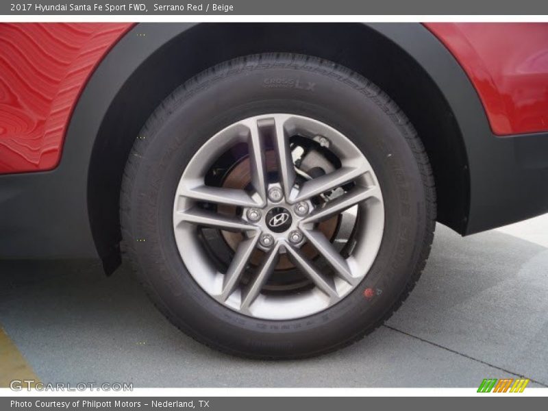 Serrano Red / Beige 2017 Hyundai Santa Fe Sport FWD