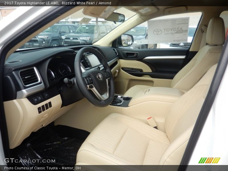 Front Seat of 2017 Highlander LE AWD