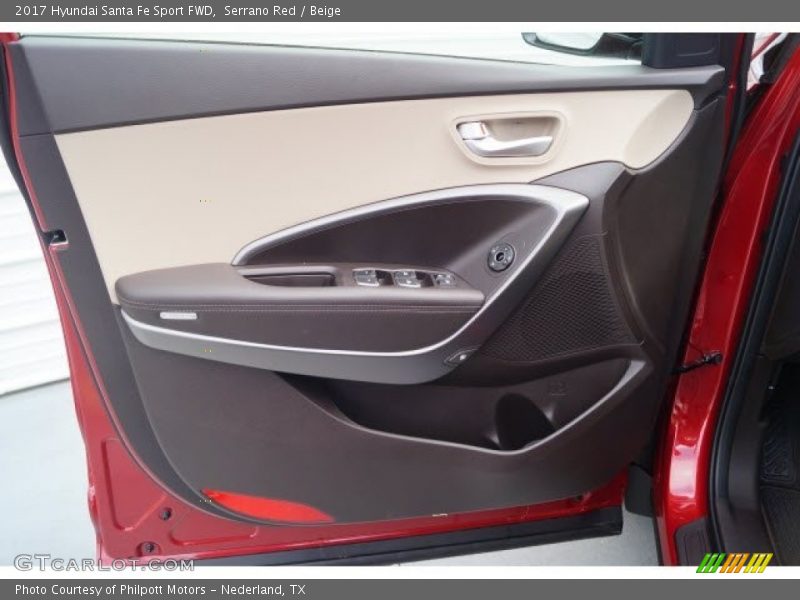 Serrano Red / Beige 2017 Hyundai Santa Fe Sport FWD