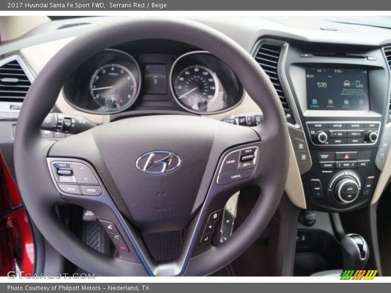 Serrano Red / Beige 2017 Hyundai Santa Fe Sport FWD
