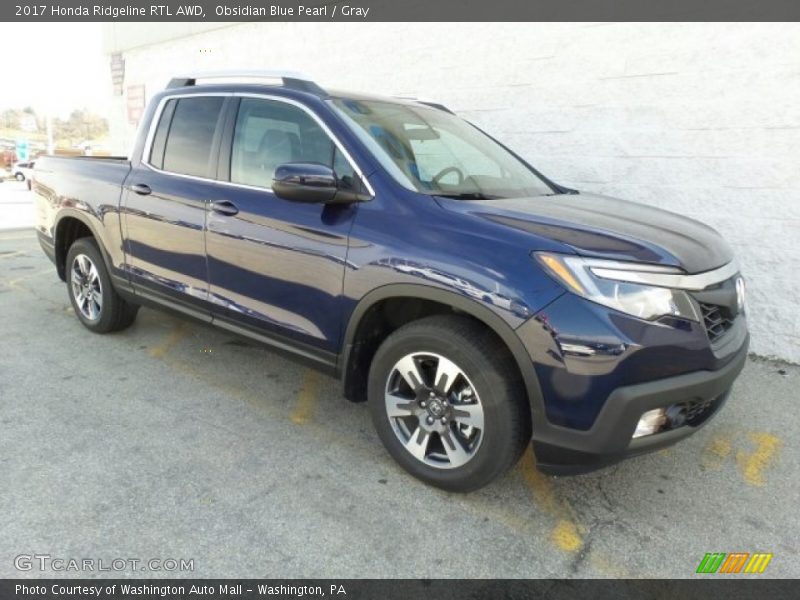 Obsidian Blue Pearl / Gray 2017 Honda Ridgeline RTL AWD