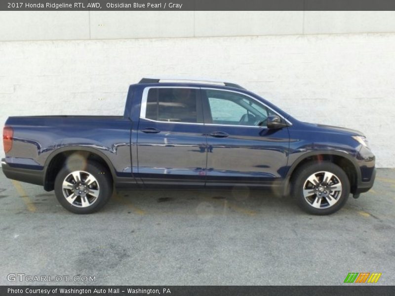 Obsidian Blue Pearl / Gray 2017 Honda Ridgeline RTL AWD
