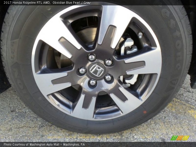 Obsidian Blue Pearl / Gray 2017 Honda Ridgeline RTL AWD