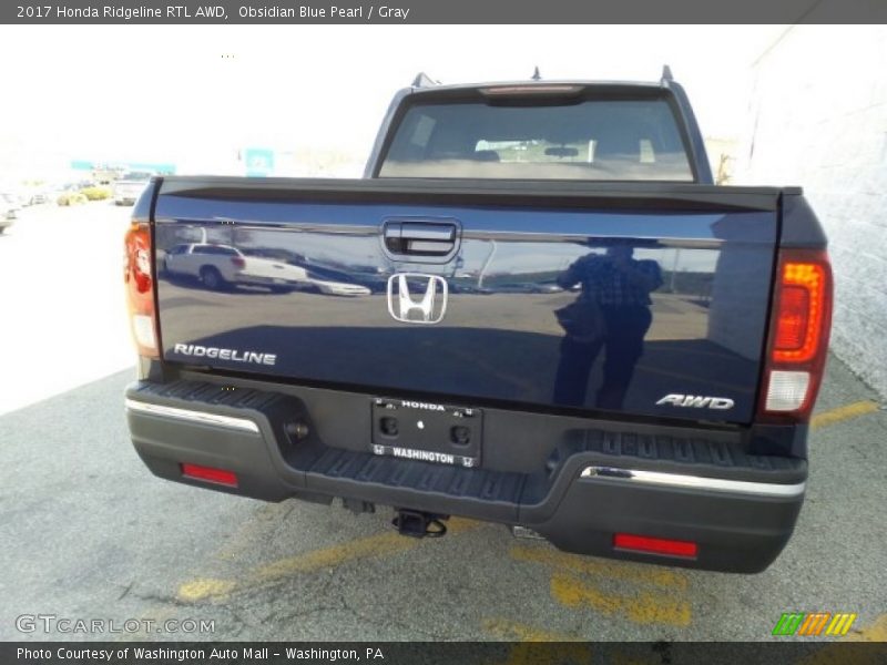 Obsidian Blue Pearl / Gray 2017 Honda Ridgeline RTL AWD