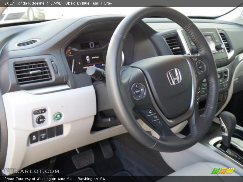 Obsidian Blue Pearl / Gray 2017 Honda Ridgeline RTL AWD