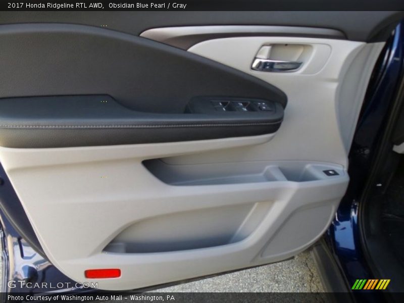 Obsidian Blue Pearl / Gray 2017 Honda Ridgeline RTL AWD