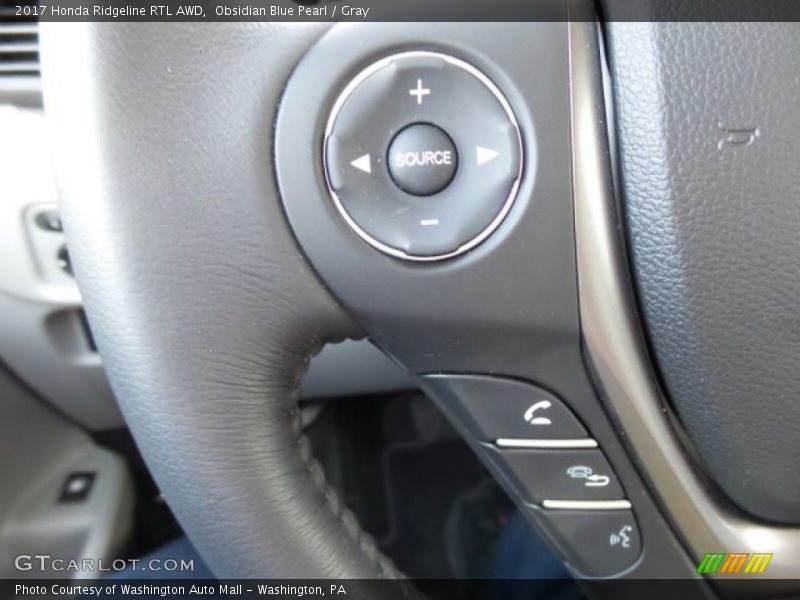 Obsidian Blue Pearl / Gray 2017 Honda Ridgeline RTL AWD