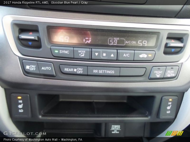 Obsidian Blue Pearl / Gray 2017 Honda Ridgeline RTL AWD