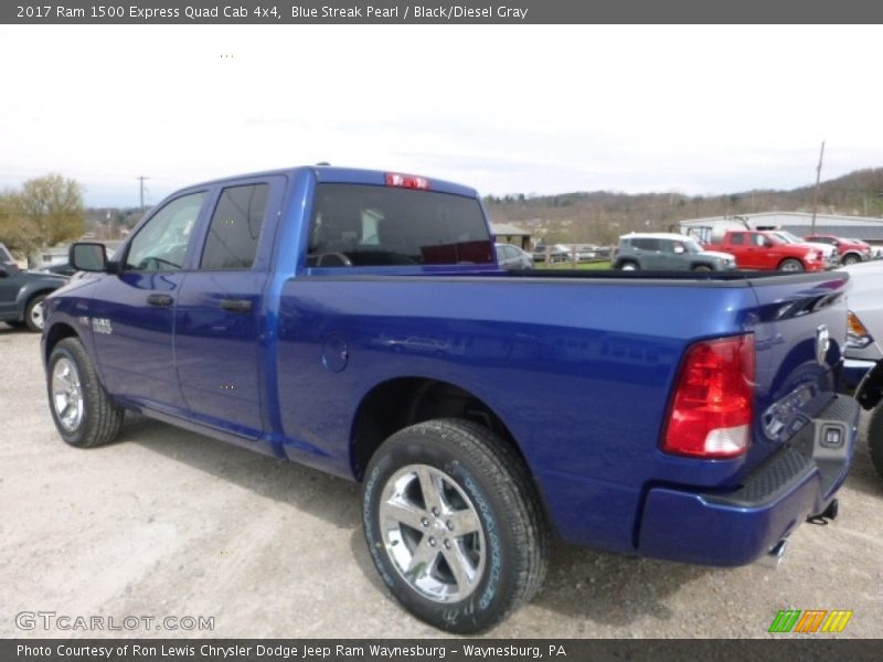 Blue Streak Pearl / Black/Diesel Gray 2017 Ram 1500 Express Quad Cab 4x4