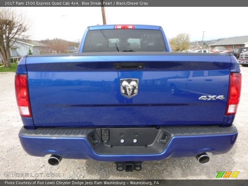 Blue Streak Pearl / Black/Diesel Gray 2017 Ram 1500 Express Quad Cab 4x4