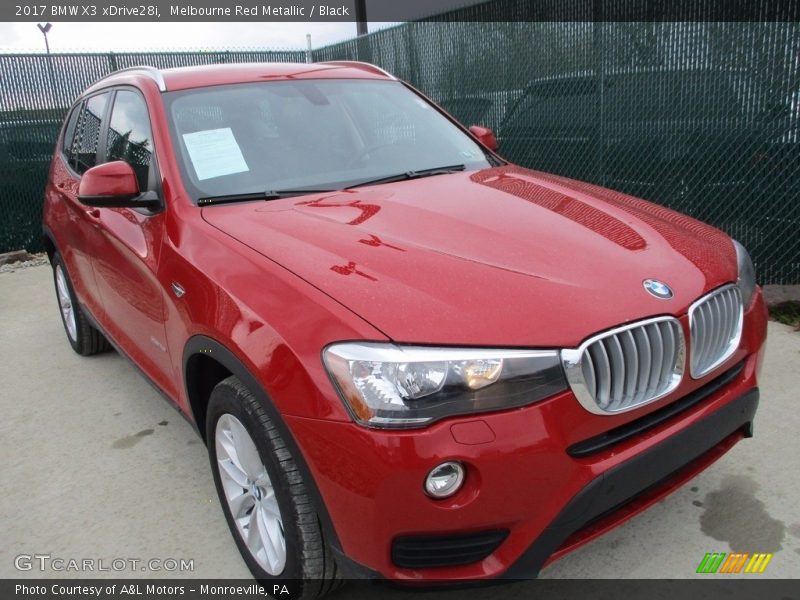 Melbourne Red Metallic / Black 2017 BMW X3 xDrive28i
