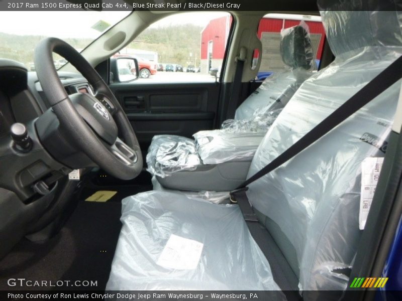 Blue Streak Pearl / Black/Diesel Gray 2017 Ram 1500 Express Quad Cab 4x4