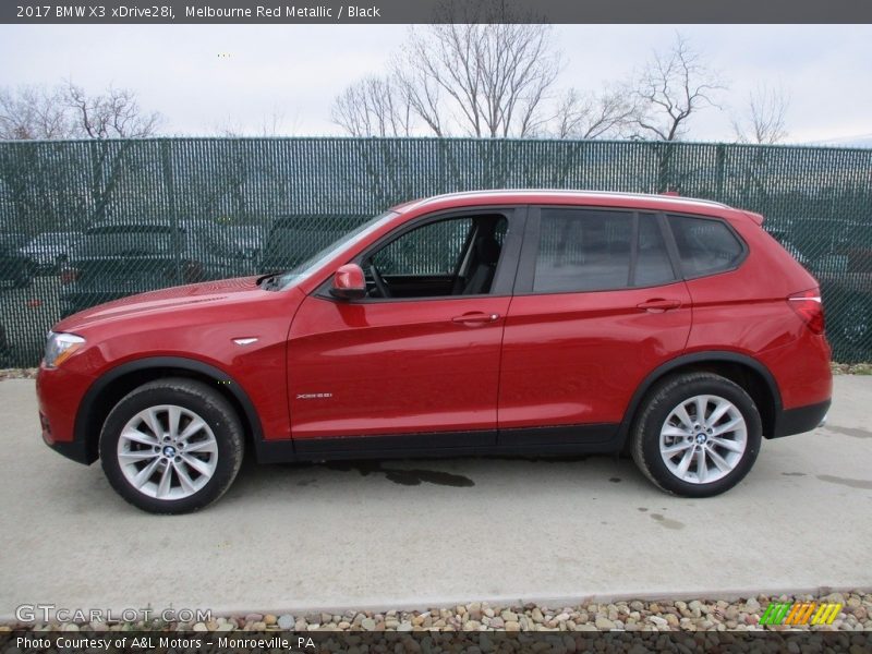 Melbourne Red Metallic / Black 2017 BMW X3 xDrive28i