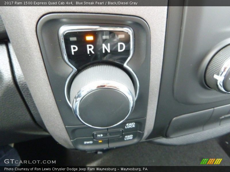 Blue Streak Pearl / Black/Diesel Gray 2017 Ram 1500 Express Quad Cab 4x4