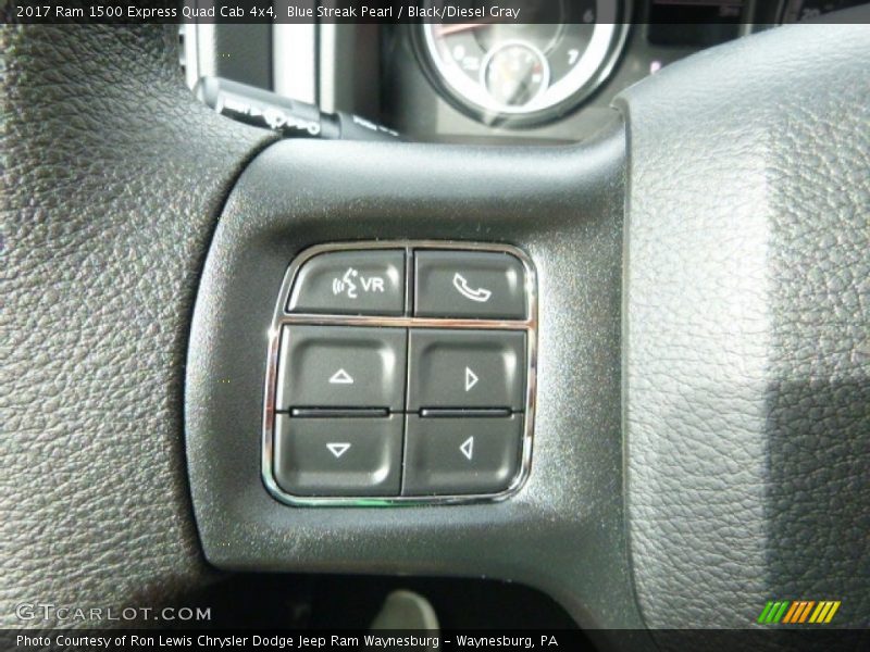 Blue Streak Pearl / Black/Diesel Gray 2017 Ram 1500 Express Quad Cab 4x4