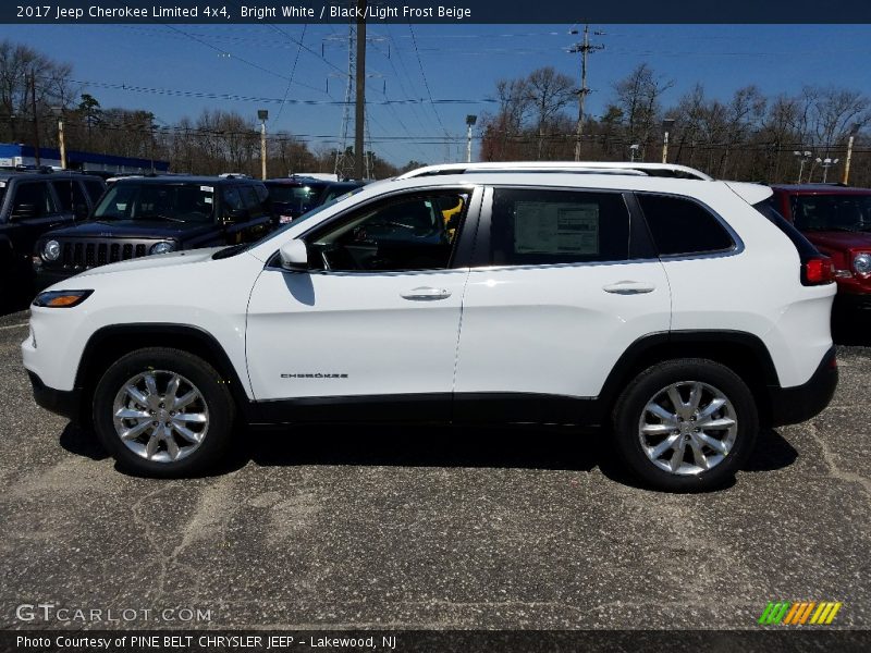 Bright White / Black/Light Frost Beige 2017 Jeep Cherokee Limited 4x4