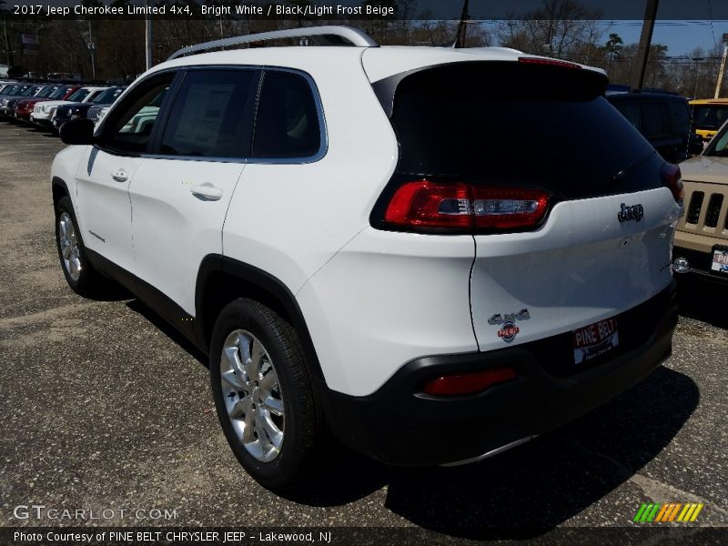 Bright White / Black/Light Frost Beige 2017 Jeep Cherokee Limited 4x4