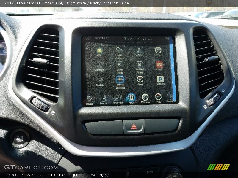 Bright White / Black/Light Frost Beige 2017 Jeep Cherokee Limited 4x4