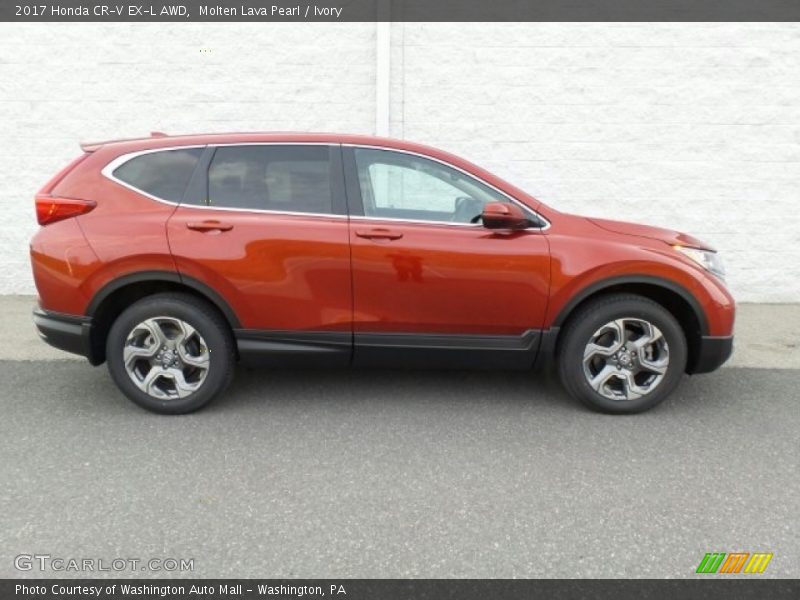 Molten Lava Pearl / Ivory 2017 Honda CR-V EX-L AWD