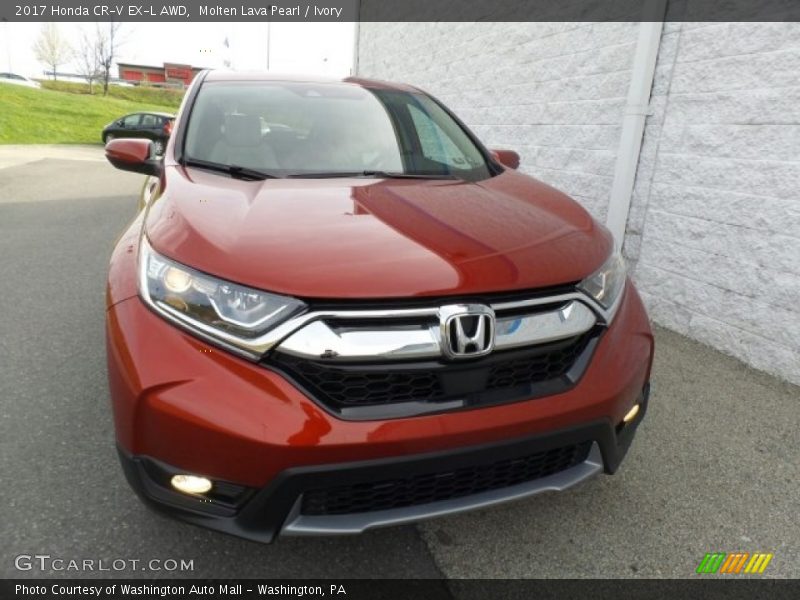 Molten Lava Pearl / Ivory 2017 Honda CR-V EX-L AWD