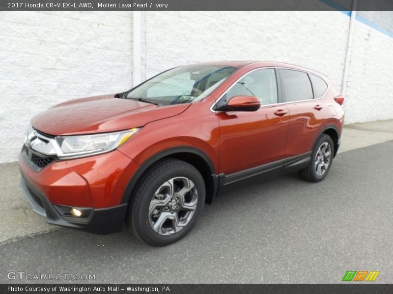 Molten Lava Pearl / Ivory 2017 Honda CR-V EX-L AWD