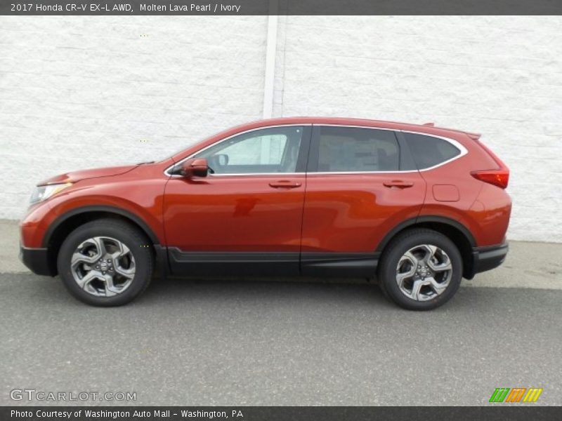 Molten Lava Pearl / Ivory 2017 Honda CR-V EX-L AWD