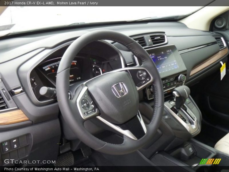 Molten Lava Pearl / Ivory 2017 Honda CR-V EX-L AWD