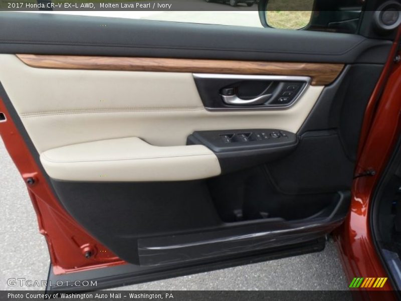 Molten Lava Pearl / Ivory 2017 Honda CR-V EX-L AWD