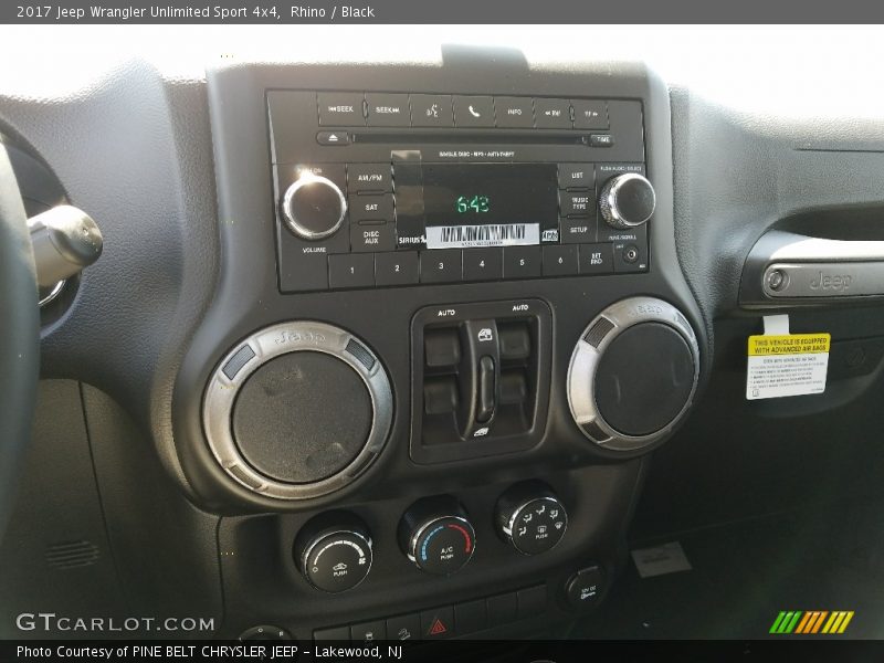 Rhino / Black 2017 Jeep Wrangler Unlimited Sport 4x4