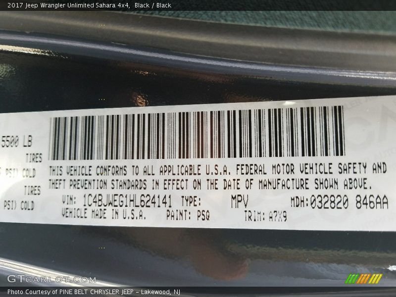 Black / Black 2017 Jeep Wrangler Unlimited Sahara 4x4
