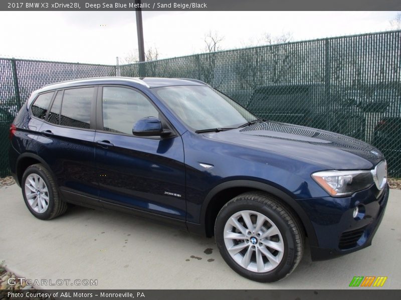 Deep Sea Blue Metallic / Sand Beige/Black 2017 BMW X3 xDrive28i