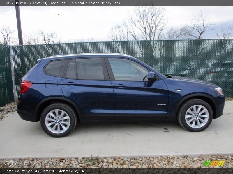 Deep Sea Blue Metallic / Sand Beige/Black 2017 BMW X3 xDrive28i