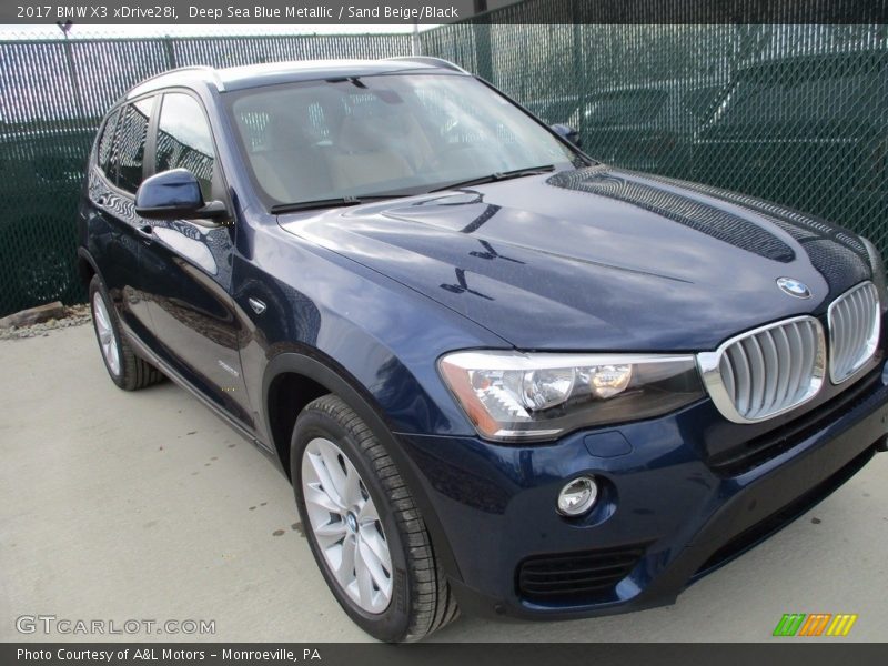 Deep Sea Blue Metallic / Sand Beige/Black 2017 BMW X3 xDrive28i