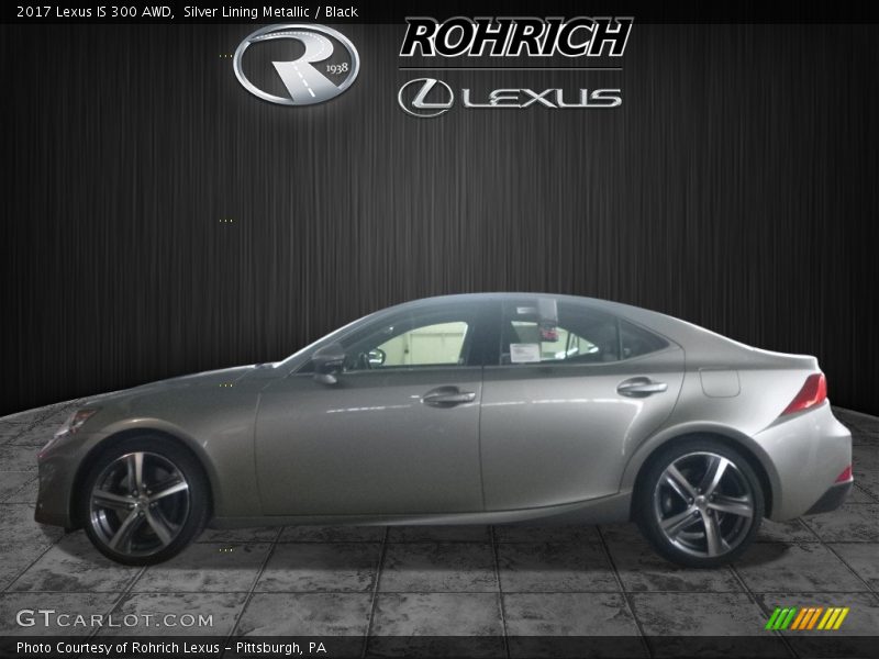 Silver Lining Metallic / Black 2017 Lexus IS 300 AWD