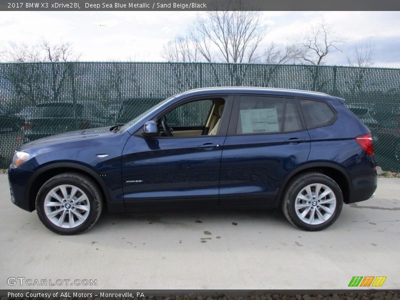 Deep Sea Blue Metallic / Sand Beige/Black 2017 BMW X3 xDrive28i