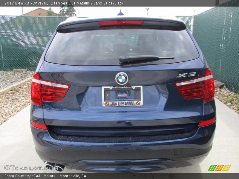Deep Sea Blue Metallic / Sand Beige/Black 2017 BMW X3 xDrive28i
