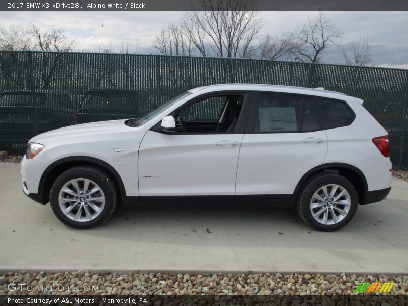 Alpine White / Black 2017 BMW X3 xDrive28i