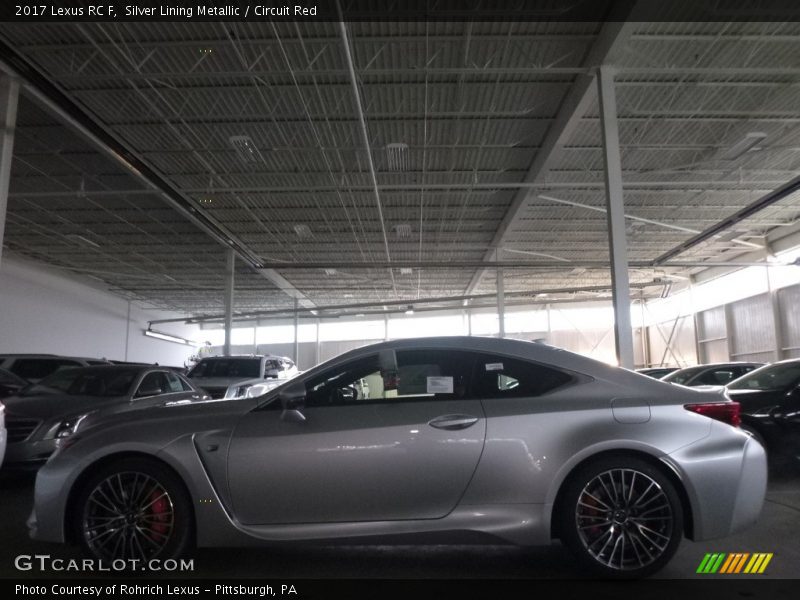 Silver Lining Metallic / Circuit Red 2017 Lexus RC F