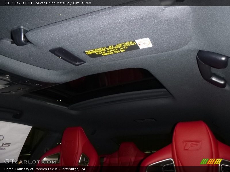 Silver Lining Metallic / Circuit Red 2017 Lexus RC F