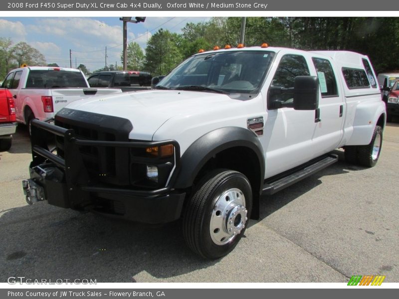 Oxford White / Medium Stone Grey 2008 Ford F450 Super Duty XL Crew Cab 4x4 Dually