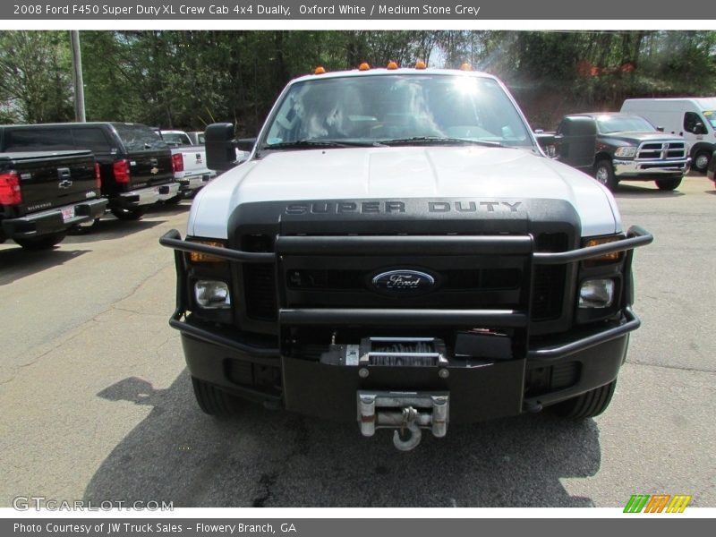 Oxford White / Medium Stone Grey 2008 Ford F450 Super Duty XL Crew Cab 4x4 Dually
